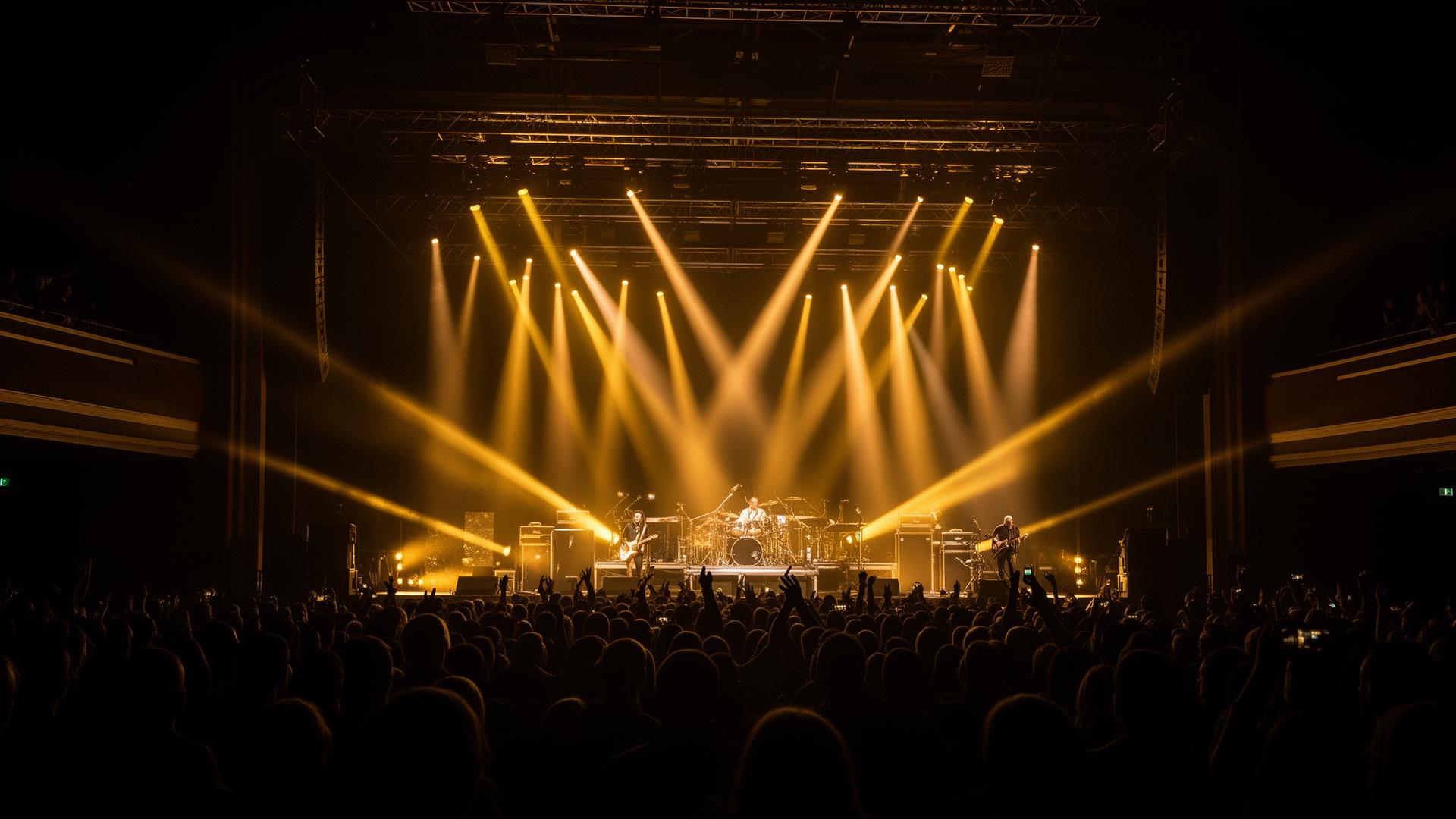 Live event with stage lighting and crowd